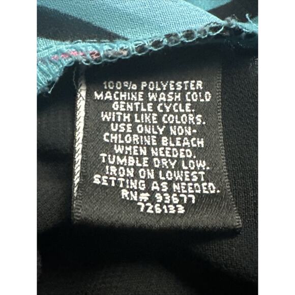 Nicole By Nicole Miller XL Blouse Multicolor Mock Neck Semi-Sheer Long Sleeve - Picture 3 of 6